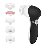 Electric Facial Kit - Waterproof Cleansing Spin Brush Set with 5 Exfoliating Brush Heads - Cleanser - Rotating Spa Massage - Gentle Exfoliation and Deep Scrub Skin Care Barbers & Aestheticians