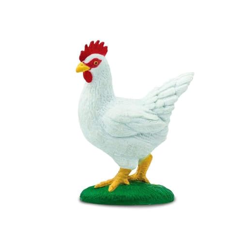 Safari Ltd. White Leghorn Chicken Toy - 2.25 Inch Bird Figure for Kids