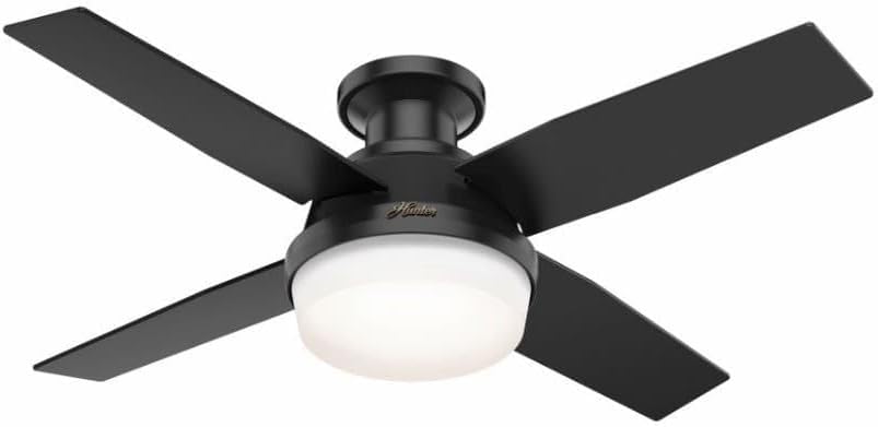 Hunter Fan 48 Inch Low Profile Brushed Nickel Ceiling Fan With LED