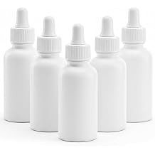 60ml Dropper Bottles for Eyes, Oil, Serum, Lab, Any Liquid of 2 oz, 5 Pack Refillable Plastic Squeezable Oil Dropper Bottles with Screw Caps