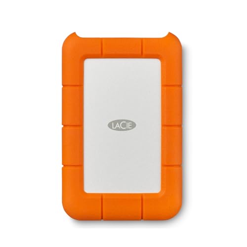 LaCie (LAC9000633) Rugged Mini 4TB External Hard Drive Portable HDD – USB 3.0 USB 2.0 Compatible, Drop Shock Dust Rain Resistant Shuttle Drive, For Mac And PC Computer Desktop and Laptop, Orange