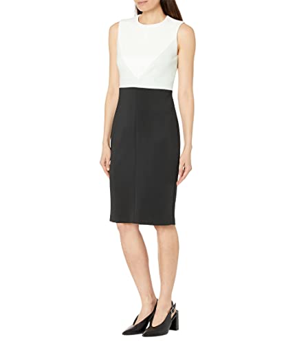 Calvin Klein Scuba Sheath with Color-Block Detail