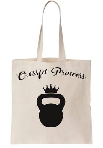 Functon+ Crossfit Princess Weight Lifting Queen Canvas Tote Bag Natural, beige, talla única