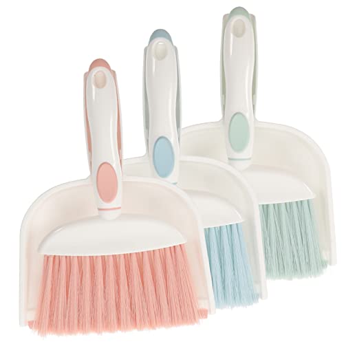 FOMIYES Mini Dustpan Brush Set 3pcs Desktop Broom and Set Lightweight Cleaning Kit for Home Office and Kindergarten