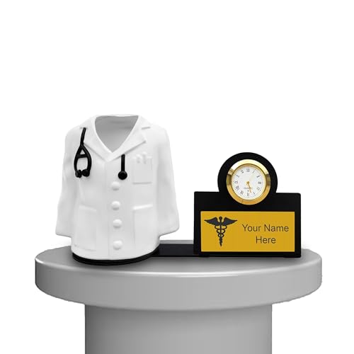 Image of Savri Personalized Doctor Apron /Coat Pen stand with Watch & Name Plate with Name Engraved. Best for Doctors,Medical Aspirants.Gift choice for birthday, graduation ceremony, Thanksgiving. Size -5x8inch