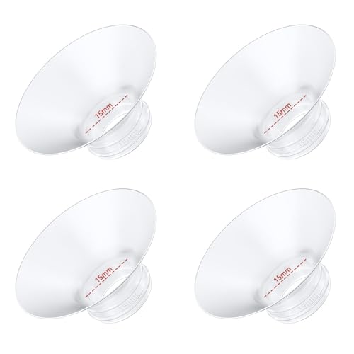 Image of 4PC Flange Insert 15mm Compatible with Momcozy M5 /M6 /M9 /S12 Pro /V1 Pro /V1 Pro Breast Pump, Fit for Eufy /Elvie /Medela /Spectra /Lansinoh /NCVI /Lansinoh /TSRETE with 24mm Flange /Shield Breast Pump