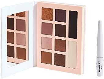 Honest Beauty Liquid Eyeliner Vegan Smudge Flake Transfer Proof Carbon Free Silicone Free Cruelty Free Ophthalmologist Tested with Get It Together Eyeshadow Palette with 10 Pigment-Rich Shades