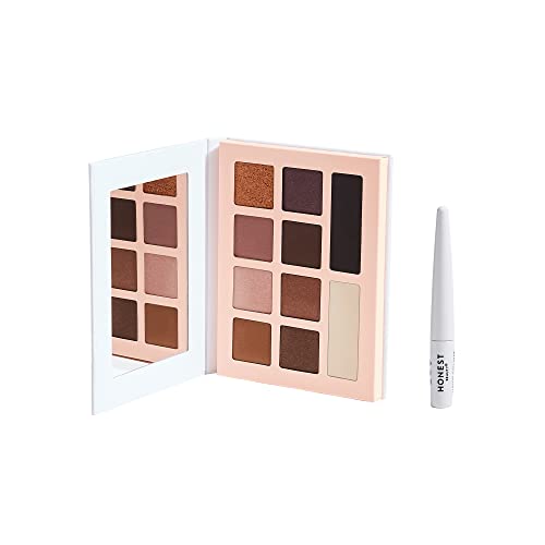Honest Beauty Liquid Eyeliner Vegan Smudge Flake Transfer Proof Carbon Free Silicone Free Cruelty Free Ophthalmologist Tested With Get It Together Eyeshadow Palette With 10 Pigment-Rich Shades #TOP23