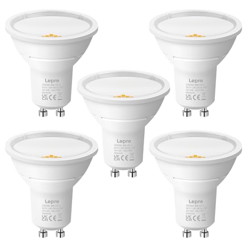 Lepro Energieklasse A GU10 LED Warmweiss Lampe, 3.3W 2700K Warmweiß 590 lm, Nicht Dimmbar, 100° Abstrahlwinkel, Energiesparendes GU 10 LED Leuchtmittel für Flur, Wohnzimmer, Schlafzimmer, 5