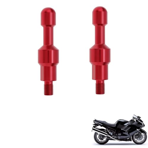 2PCS motorrad spiegel blindstopfen kompatibel mit Kawasaki ZZR1400,zubehör tuning,für Lenker-Querstangenverlängerung(RED)