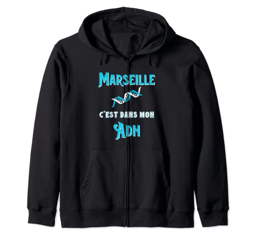 Marseille Mon ADN Supporter Foot Marseillais Fierté Club OM Sweat à Capuche