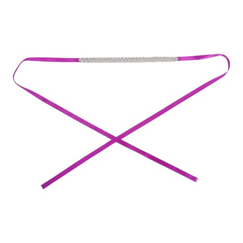 LUOZZY Sparkly Rhinestone Bridal Belt Wedding Waist Sash Glitter Ribbon Trim for Bride Bridesmaid Party Formal Gowns Deep Purple Accessory