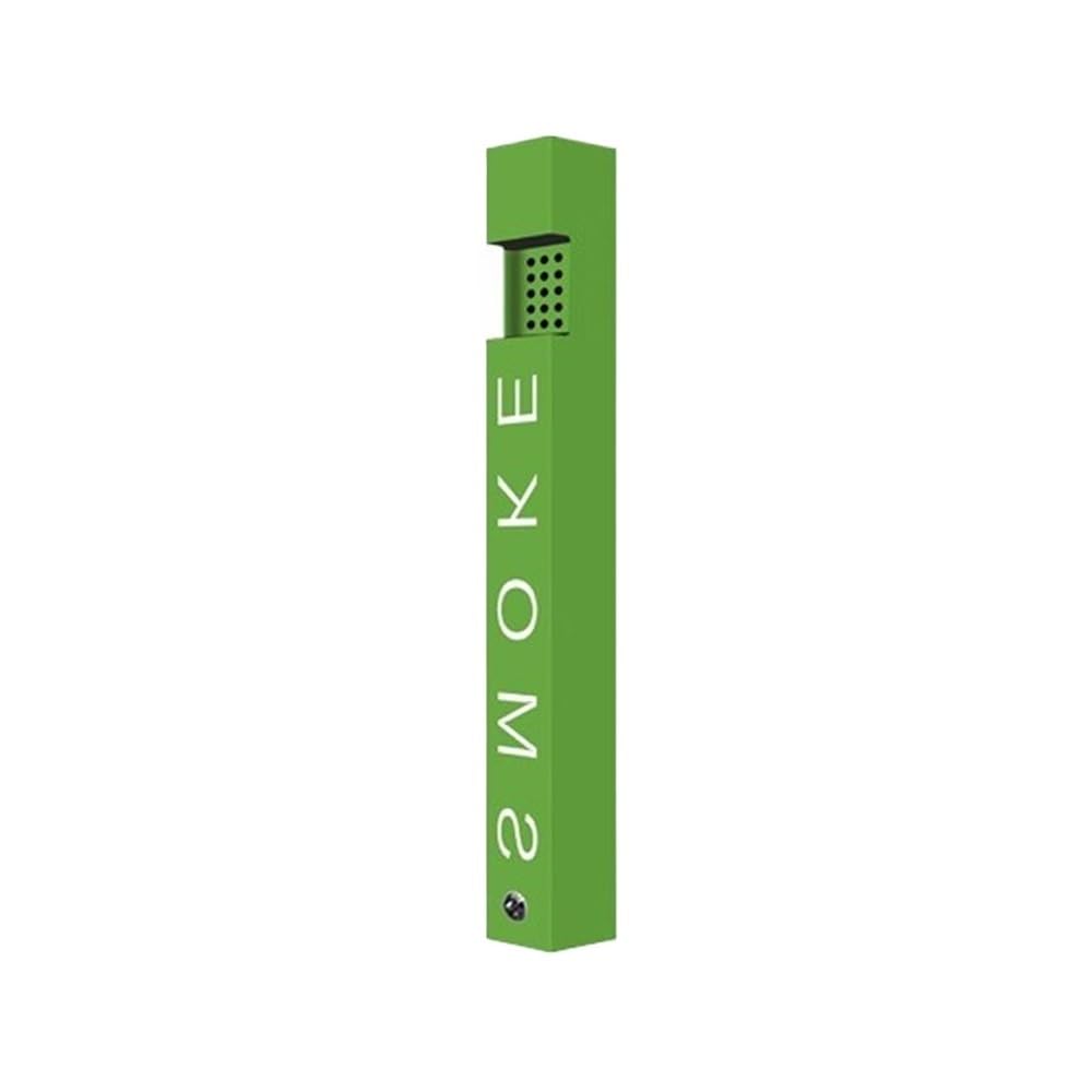 Stand ashtray Square Stainless Steel Baked Enamel Ash Pillar, Outdoor Public Area with Lock Wall Mounted Ashtray Pillar(Green)