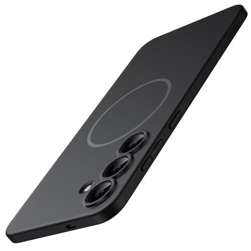 Image of JETech Magnetic Slim Cover Case for Samsung Galaxy S25 FE, Compatible with MagSafe, Camera Lens Full Protection, Ultra-Thin Lightweight Matte Finish Minimalist Phone Cover (Black)