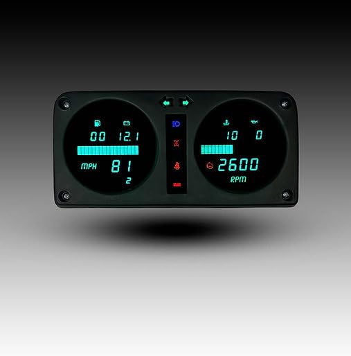 Elite Digital LED Gauge Panel for 1980-1995 Suzuki Samurai SJ410/SJ413 - Modern Dashboard Cluster Upgrade DP1300 (Green)