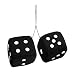 Vagway Fuzzy Dice Car Mirror- Pair of Black Hanging Dice- Plush Stylish Vintage Retro Accessory