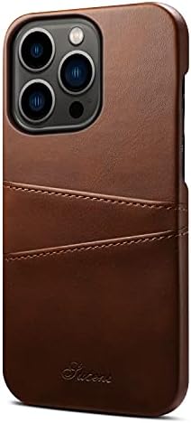 Leather Case for iPhone 14 Pro 6.1 2022 Cover Shell Unisex Card Slot Durable Thin Slim Simple Business Style Phone Brown