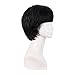 MapofBeauty Fashion Men Short Curly Hair Cosplay Wig (Black)