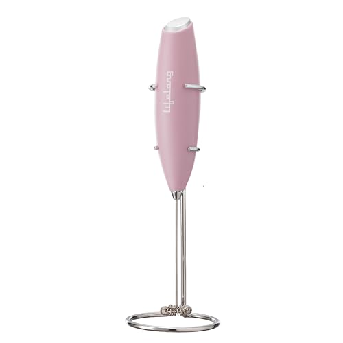 Image of Lifelong Handheld Milk & Coffee Frother with Stand | 2AA Battery-Operated, Stainless-Steel Whisk | Foamer for Coffee, Cream, Matcha, Egg Beater | Portable Kitchen Appliance for Whipping & Mixing(Pink)