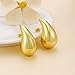Gold Teardrop Earrings for Women - Chunky Gold Drop Hoop Earrings for Women Fashion Trendy Dupes Earring Lightweight Water Drop Hollow Open Hoops Jewelry Gifts for Woman Teens
