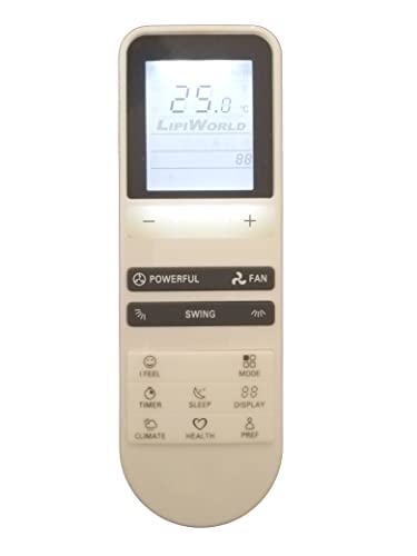 Image of LipiWorld 227 AC Remote Control with Display Light (Old Remote Exactly Same Remote Will Only Work) Compatible for Bluestar AC Remote with Backlight