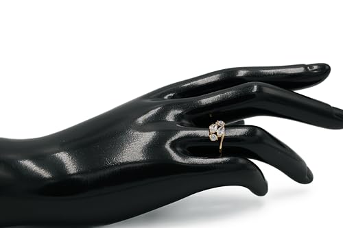 Delicate Marquise & Round Cut Cubic Zirconia CZ Engagement Ring, 18k Yellow Gold Filled Plated4