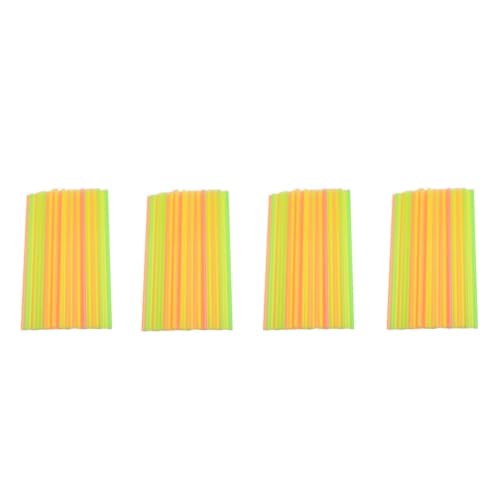 Abaodam 300 pitillos desechables plásticos fluorescentes 25cm miniatura 1