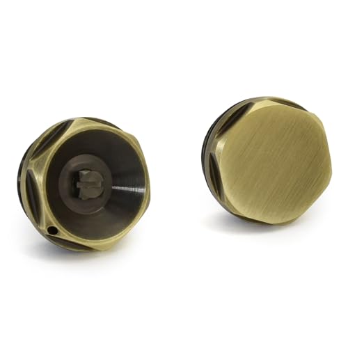 Hot Flow | 1/2 inch Radiator Bleed Valve & Blanking Plug Antique Brass. Designed to Efficiently Manage Air & Maintain Your Heating Systems Integrity. Prevents Cold Spots, Noise & Corrosion.