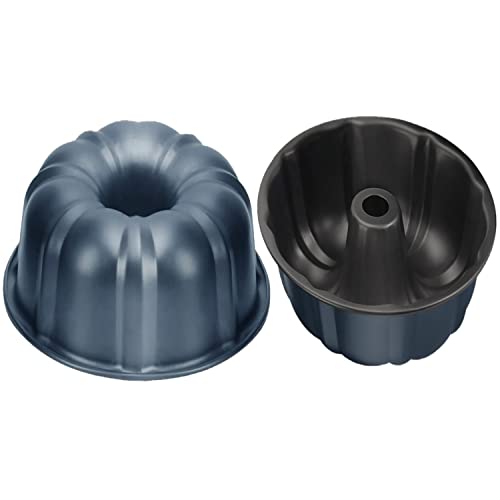 CHEF'S UNIQUE Nonstick Bundt Cake Pan 9.5 Inches, Heavy Duty Carbon Steel 12 Cups Bundt Pans - Fluted Tube Cake Pan Baking Mold for Pound Cakes, Gelatin, Flan, Bavarois