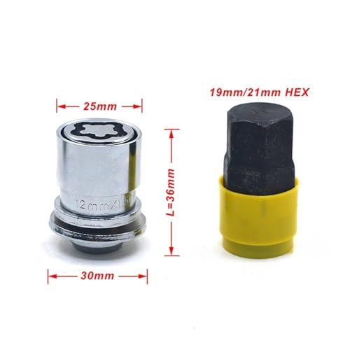 Tuercas de seguridad antirrobo M12x1.5 compatibles con llantas Mitsubishi 3