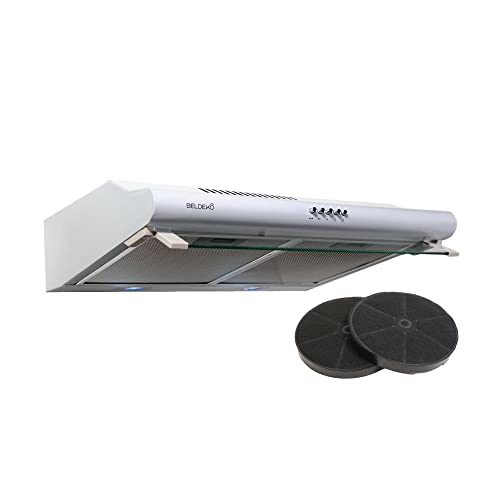 Hotte Casquette 60 cm BLANC BELDEKO 210 m3/h 2 Filtres à charbon Cover