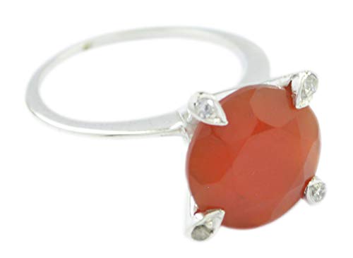 Cadeau bague rouge naturel en argent sterling 925 pour elle