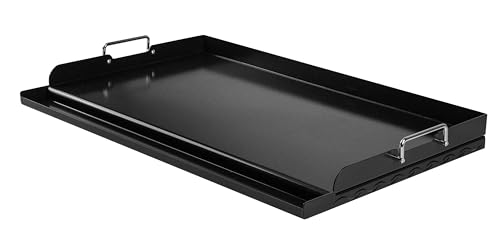 Skyflame Nonstick Griddle Top for Gas Grill, 25"x16" Large Cooking Area Flat Top Griddle with Grease Groove and High Sidewalls, Fit for Camping, Tailgating, Parties