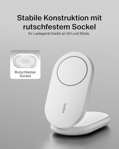Belkin BoostCharge Magnetisches Einklappbares Kabelloses Ladegerät Qi2, 15 W, MagSafe-kompatibles Schnellladegerät… – Ansicht 5