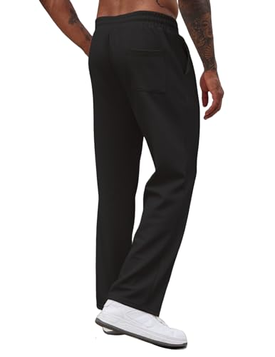 COOFANDY Men's Casual Sweatpants Open Bottom Lounge Pants Drawstring Sweat Pants Joggers with Pockets2