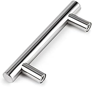 Probrico Chrome Cupboard Knobs, Kitchen Drawer Handles, Stainless Steel Bar Handles, Polished Chrome Cabinet Knobs, 50mm Length Cupboard Handles, 10 Pack