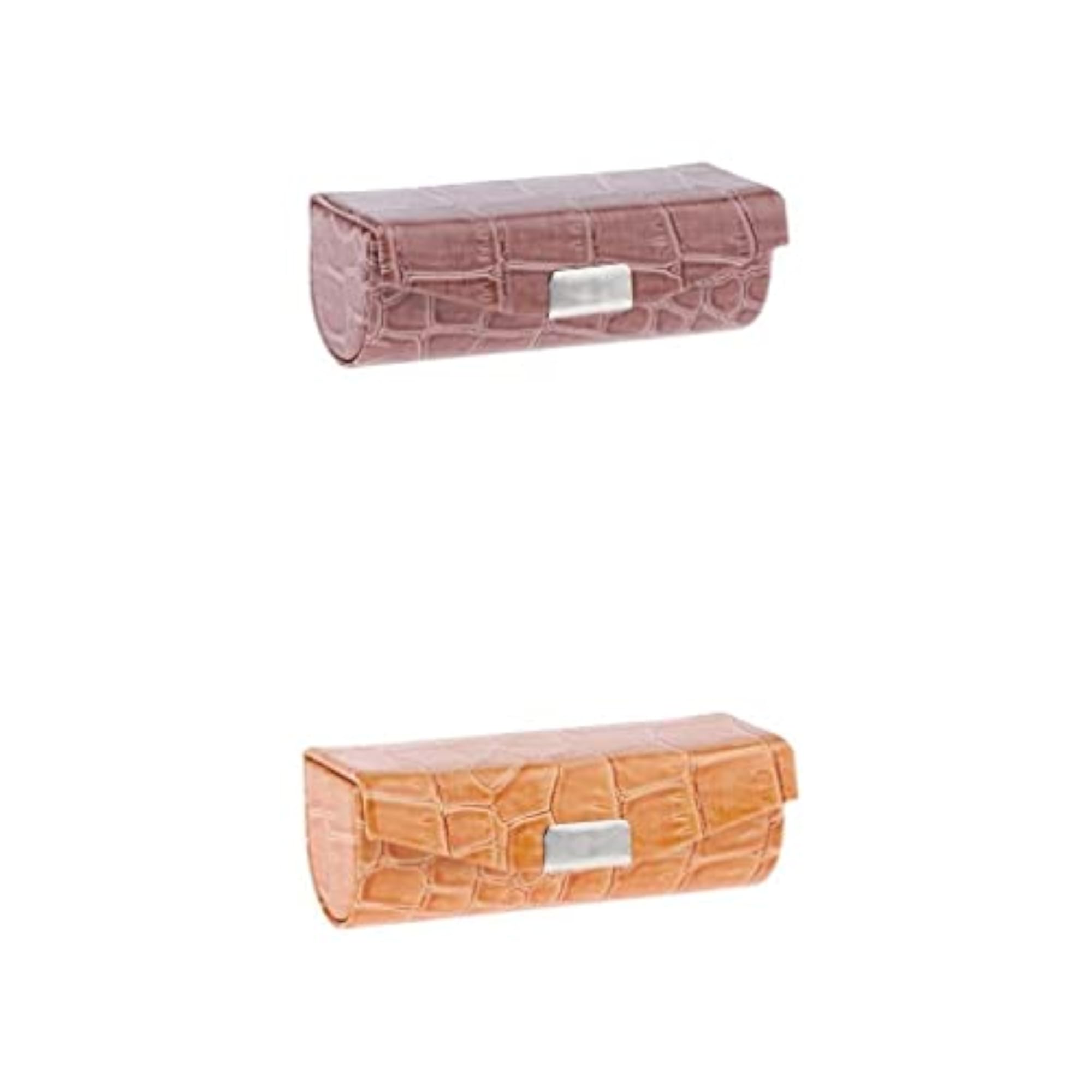 2 Colors Women PU Leather Lipstick Case with Mirror