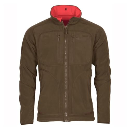 Pinewood Furudal wendbare Fleece für Herren Rot Oliv Wandern, Trekking, Jagd, Hundesport und vielen Outdoor-Aktivitäten, Drückjagd (5XL)