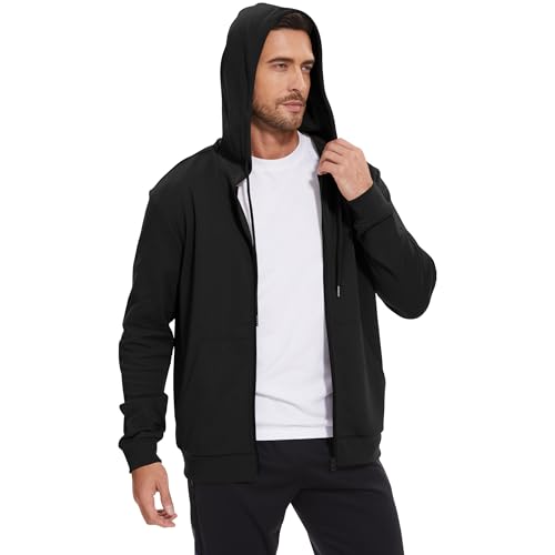 LETAOTAO Lightweight Hoodie Men Zip Up Hooded Sweatshirt Thin Slim Fit Jacket Available in Regular & Tall Sizes4