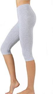 Zenana Premium Cotton 15 INCH Capri Leggings (M, Heather Grey)