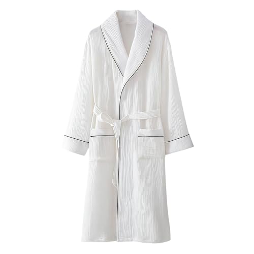Bata de pijama para mañanas relajadas: camisón suave de hombre para estar en casa cómodo