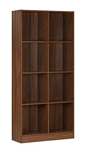Image of DeckUp Meritus-L Engineered Wood Book Shelf and Display Unit (Walnut, Matte Finish)