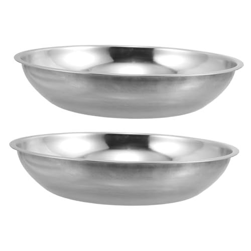 Ciieeo 2pcs Stainless Steel Weighing Scale Pan Industrial Metal Weighing Dish in Kitchen Laboratory and Industrial Use