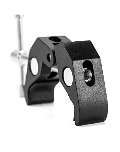 Image of QWORK Super Clamp for Photography, 4 Pack, 1 /4'' and 3 /8'' Thread Clip for Camera Monitor, Light Stand, Rods, LED Lights