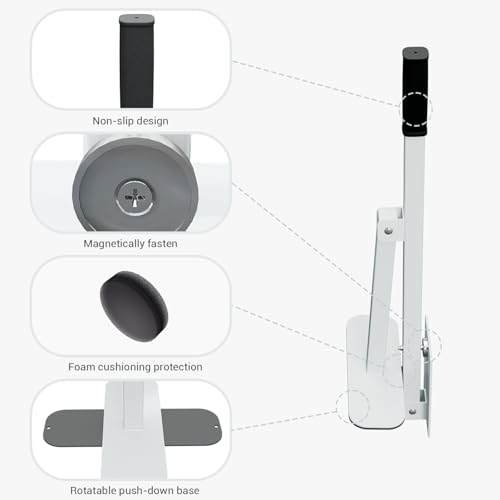 Image of Manual Wall Mounted-Trash Bin Compactor, Wastemate Bin Compactor in Wheelie, Heavy-Duty Steel Garbage Compressor Tool for Kitchen, Garden, Restaurant, White