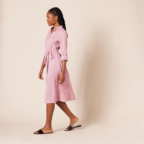Image of Amazon Essentials Women's Georgette Long Sleeve Midi Length Shirt Dress