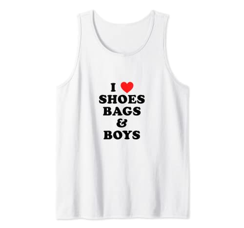 I Love Shoes Bags And Boys y2k Slogan Tee - Vintage 2000s Débardeur