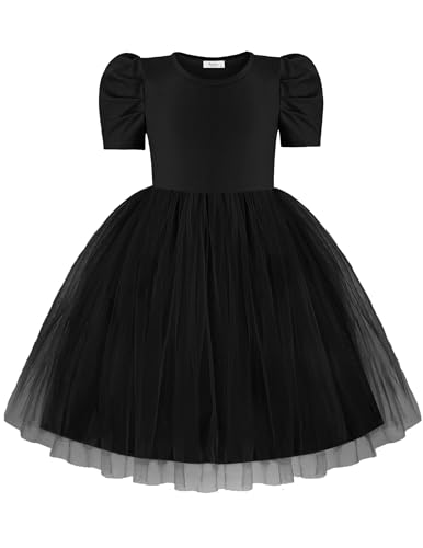 Arshiner Toddler Girls Tutu Dresses Party Formal Birthday Summer Puff Short Sleeve Tulle Little Girls Dress