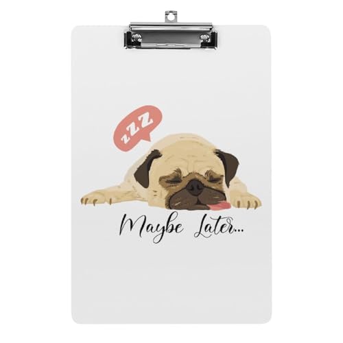 クリップボード A4 縦型 パグ いぬ おもしろ 犬柄 ファイルボード 壁掛け 画板 書きやすい お会計ボード て持ち運びやす 文書整理 文房具 会議パッド 事務用品 メモ 学校 家庭用バインダー