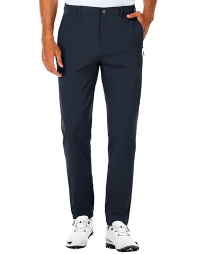 SPECIALMAGIC Golf Pants Men Stretch Slim fit Hiking Pants Lightweight Dress Casual Tapered Zipper Pockets